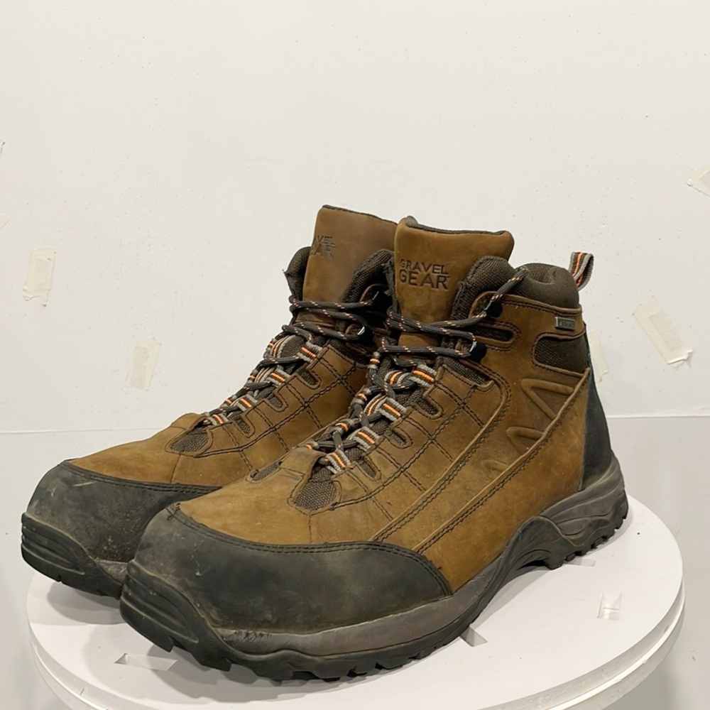 Gravel Gear Mens‎ Work Boots Steel Toe Moc Brown Sz 14M Lace Up 875850/BS-4132